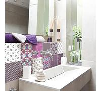 Ambiance Sticker Vinilos Autoadhesivos, Decoración de Paredes, Adhesivos de Azulejos para Baño y Cocina Losas Ethnique Hamamatsu - 9 Vinilo Azulejos de 10 x 10 cm