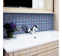 Ambiance Sticker Vinilos Autoadhesivos, Decoración de Paredes, Adhesivos de Azulejos para Baño y Cocina Losas Ethnique Lusaka - 9 Vinilo Azulejos de 15 x 15 cm