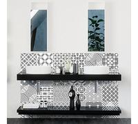 Ambiance Sticker Vinilos Autoadhesivos, Decoración de Paredes, Adhesivos de Azulejos para Baño y Cocina Nuance de Gris Raffinés - 24 Vinilo Azulejos de 15 x 15 cm