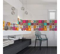 Ambiance Sticker Vinilos Autoadhesivos, Decoración de Paredes, Adhesivos de Azulejos para Baño y Cocina Clarissa - 24 Vinilo Azulejos de 10 x 10 cm