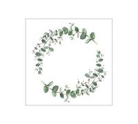 Ambiente Servilleta, 33 x 33 cm, diseño de Eucalipto Branch White - anillo de eucalipto blanco 20 unidades por paquete