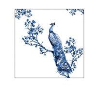 Ambiente Servilleta, 33 x 33 cm, diseño de pavo real real, color azul, 20 unidades por paquete