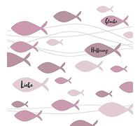 Ambiente Servilleta Almuerzo Comunión Peces Burdeos - Comunión Confirmación Burdeos 33x33cm 20Stk / Paquete