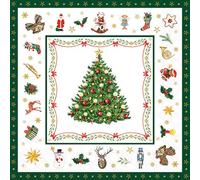 Ambiente Servilleta de 33 cm, diseño de Navidad, color blanco