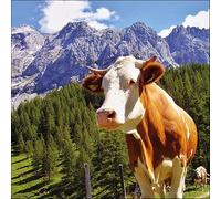 Ambiente Servilleta Motivo: Alpen Vaca - 20 Servilletas por Paquete, 33x33 CM
