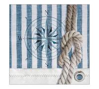 Ambiente Servilleta Motivo: Compass And Rope - Brújula + Nudos Marítimo - 20 Servilletas por Paquete, 33x33 CM