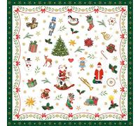 Ambiente - Servilletas de Navidad de 33 centímetros, paquete de 20 con diseño navideño completo (verde)
