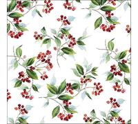 Ambiente Servilletas de papel para almuerzo/fiesta/aprox. 33 x 33 cm, follaje de invierno, Navidad, ideal como regalo y decoración