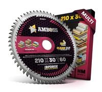 AMBOSS hoja de sierra circular 210x30mm (multi) - hoja de sierra 210 con 60 dientes - hoja de sierra circular Ø 210mm - compatible HBM: 210 DeWalt: DWE7485 Dewalt: DCS777T2-QW. Festool. Einhell