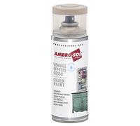 Ambro-Sol Barniz/pintura con efecto tiza V404GS, a base de agua con efecto ultra opaco, para uso interior y exterior, lata de aerosol de hojalata reciclable de 400 ml, gris seda