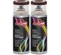 Ambro-Sol - Pintura acrílica en spray, color Marron Cacao, RAL 8017, resultado profesional en múltiples superficies, exteriores e interiores, 400 ml (Paquete de 2)