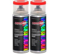 Ambro-Sol Pintura Imprimación en Spray esmalte, color Rojo Fluorescente, RAL 3005, el embalaje puede variar, 400 ml (Paquete de 2)