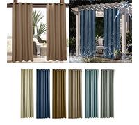 Amcerd Cortinas resistentes al agua para terraza, cortina exterior con ojales, cortina de patio, cabaña, porche, gazebo, cortina de privacidad, protección solar y protección UV