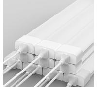 Amdelne 10pcs 36W Fluorescente LED 120cm, 4000lm Tubo LED de Neón Acoplable, Blanco Natural (4000K) IP65 Impermeable LED Luz de Techo, para Garaje Oficina Sótano Cocina Supermercado