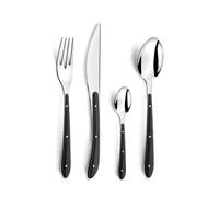 Amefa 7437240 - Set de 24 Cubiertos Bistro 1-2-3 de Acero Inoxidable Negro