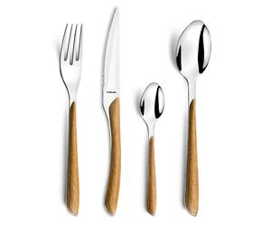 Amefa 7437612 - Set de 24 Cubiertos Eclat con Mango de Madera
