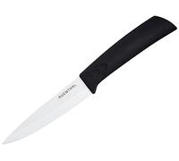 Amefa AUENTHAL Cuchillo de cerámica con hoja de 10 cm, hoja blanca de cerámica, extremadamente afilada, mango ergonómico negro, incluye protector de hoja, cuchillo para pelar y de cocina