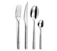 AMEFA Calligraphy Cubertería 24 piezas acero 18/0 6 personas, Inox | Juego completo de cubiertos para 24 personas, acero inoxidable premium, apto para lavavajillas,cubiertos para el día a día