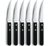 Amefa Cuchillos de carne Pizza Noir acero inoxidable 18/0 Negro 6 piezas