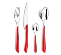 Amefa ECLAT - Cubertería multipiezas, acero inoxidable ABS estireno acrilonitrilo, rojo, Ménagère 32 couverts pour 8 personnes