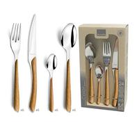 Amefa Set de 24 cubiertos Eclat 7437612 Mango de madera Acero inoxidable