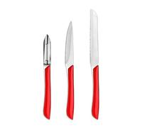 Amefa Eclat Rouge - Juego de 3 cuchillos: office, pelador y verduras