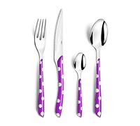 Amefa Lunares Cubertería de 16 Piezas - Estuche para 4 Personas, Plástico Acero Inoxidable 18 0 Bi inyección, violín