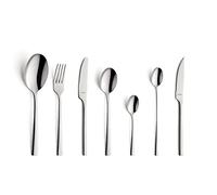 Amefa Manila - Juego de cubertería de 42 piezas para 6 personas - Plata | 18/0 Acero inoxidable pulido de alto brillo, cuchillos, tenedores, cucharas y cucharas, juego de cutería - plata