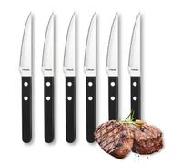 Amefa Cuchillos de carne Pizza Noir acero inoxidable 18/0 Negro 6 piezas