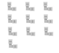 Amefil 10pcs 4PIN 8mm Led Conector Forma L 8Mm 4pin RGB 3528 2835 Led Tiras Esquina Ángulo Alambre Conectores Instalar Adaptador.