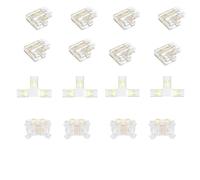 Amefil 16 piezas COB 4PIN10MMRGB LED corner connector package,corner connector, LED connector T-L type, corner RGB light 10mm