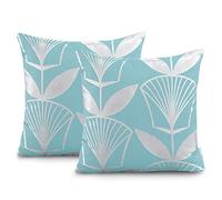 AmeliaHome 2 Fundas de Almohada de 45 x 45 cm, con Cremallera metálica, diseño Oxford Floris Azur