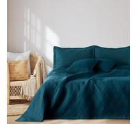 AmeliaHome Colcha (170 x 210 cm, Doble Cara, Acolchado ultrasónico, poliéster, Ophelia Indigo