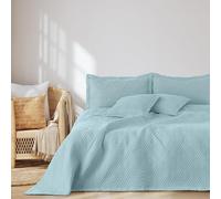 AmeliaHome Colcha (200 x 220 cm, Doble Cara, Acolchado ultrasónico, poliéster), Color Azul Claro