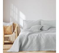 AmeliaHome Colcha (200 x 220 cm, Doble Cara, Acolchado ultrasónico, poliéster), Color Plateado