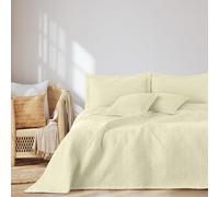 AmeliaHome Colcha (220 x 240 cm, Doble Cara, Acolchado ultrasónico, poliéster), Color Crema