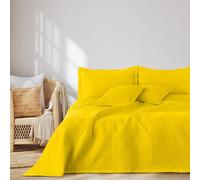 AmeliaHome Colcha de 260 x 280 cm, Doble Cara, Acolchado ultrasónico, poliéster, Color Amarillo