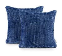 AmeliaHome Juego de 2 Fundas de cojín, 45 x 45 cm, Color Azul Oscuro