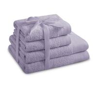 AmeliaHome Juego de 4 Toallas de 50 x 100 cm y 2 Toallas de baño de 70 x 140 cm, 100% algodón, Absorbente, Lila, Violeta, Morado Amari