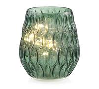 AmeliaHome - Lámpara Decorativa LED de Cristal, Color Verde Botella