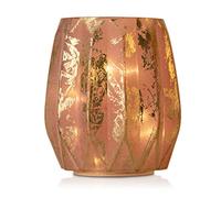 AmeliaHome Lámpara LED Decorativa de Cristal, iluminación Ambiental de Cristal Córdoba, Color Rosa y Dorado