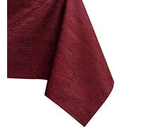 AmeliaHome Mantel con Efecto Loto Resistente al Agua poliéster Bordeaux Vesta 80x80 cm