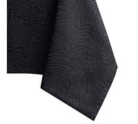 AmeliaHome Mantel con Efecto Loto Resistente al Agua poliéster Negro Gaia 150x220 cm