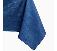 AmeliaHome Mantel de 80 x 80 cm, protección Antimanchas, Efecto Loto, Lavable, Repelente al Agua, Adorno Azul Oscuro Vesta