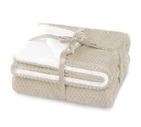 AmeliaHome Sheepy - Manta (130 x 180 cm), diseño de Piel de Cordero, Color Beige