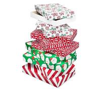 American Greetings Cajas de regalo a rayas rojas y blancas para Navidad y todas las fiestas (10 cajas, 6 cajas de camisa, 4 cajas de bata)