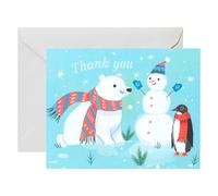 American Greetings Tarjetas de agradecimiento navideñas en blanco, animales de invierno (25 unidades)