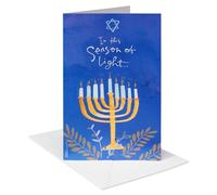 American Greetings Tarjetas de Hanukkah en caja con sobres, menorá, diseñadas por Kathy Davis (12 unidades)