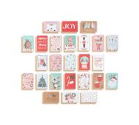American Greetings Tarjetas de Navidad con sobres, diseños de moda rosa pastel (25 unidades)