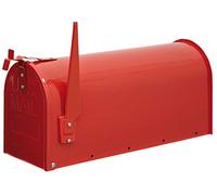 Americano de Acero, Buzon Exterior para Pan, Tamaño L (Revista, Sobres C4), Gran Capacidad, Buzon para Pan, Periodicos o Correo, Panera Exterior, Rojo